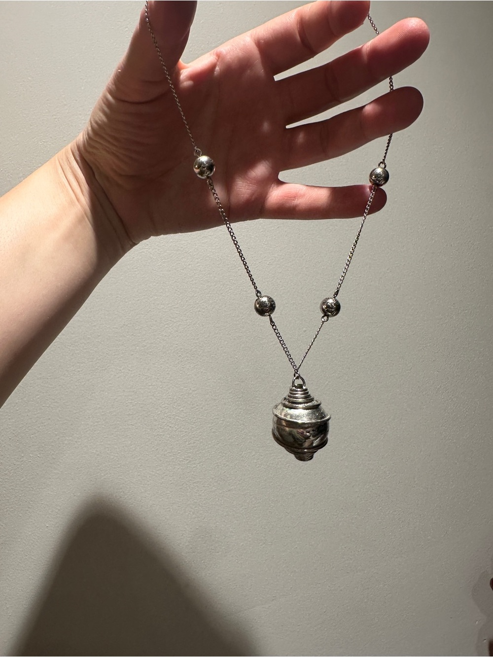 Vintage Sterling Silver Statement Pendant Necklace